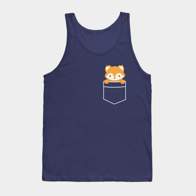 Kawaii Pocket Fox T-Shirt Tank Top by happinessinatee